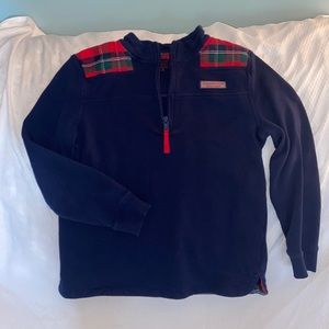 Navy and plaid pull over from Vineyard Vines!